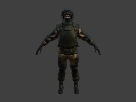 Modern Russian Soldier 3D Model