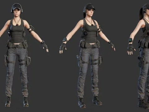Female Soldier Model 3D