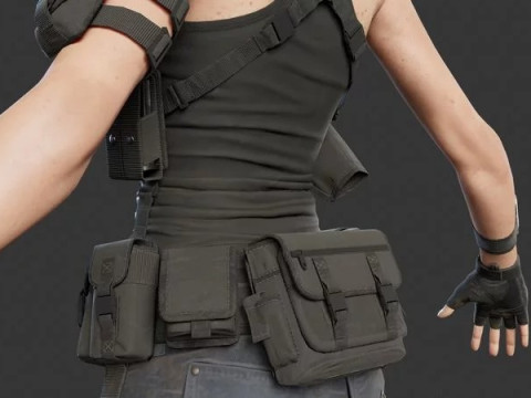 Female Soldier Model 3D