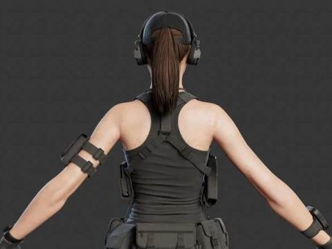 Female Soldier Model 3D
