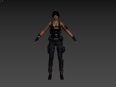 Female Soldier Model 3D