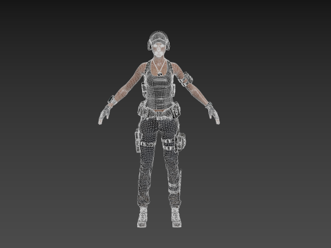 Female Soldier Model 3D