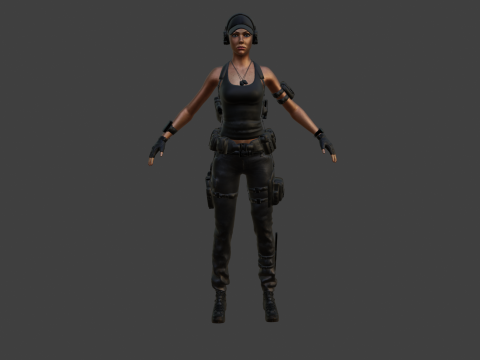 Female Soldier Model 3D