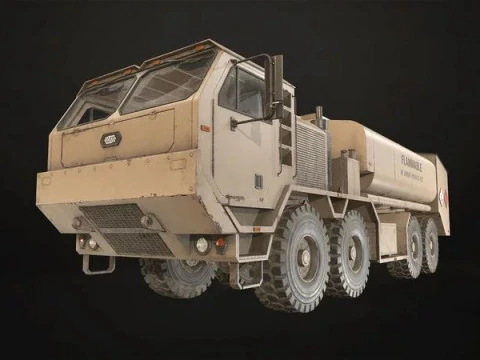 Camion militare pesante V1 - Cisterna Modello 3D