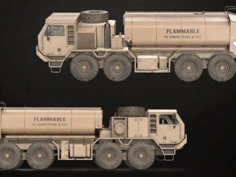 Heavy Military Truck V1 - Tanker 3D Model