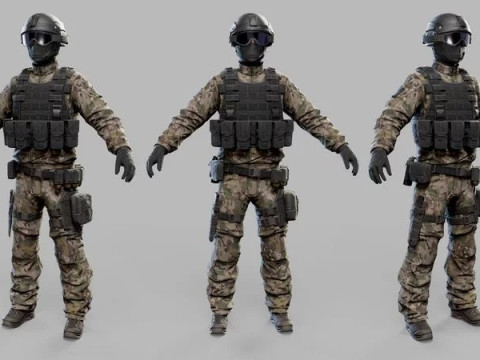 US Modern Support Soldier 3Dモデル