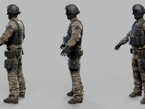US Modern Support Soldier 3D Modell