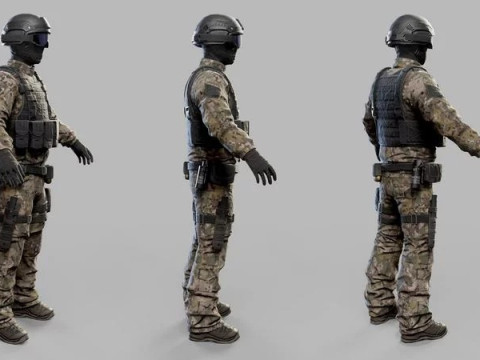 US Modern Support Soldier 3D Modell