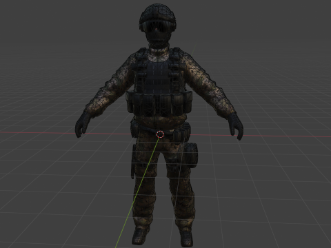 US Modern Support Soldier 3D Modell