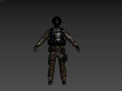 US Modern Support Soldier 3D Model