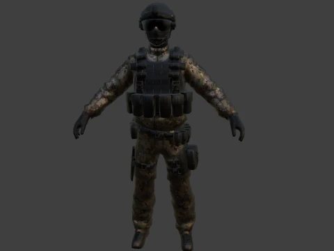 US Modern Support Soldier 3D Model
