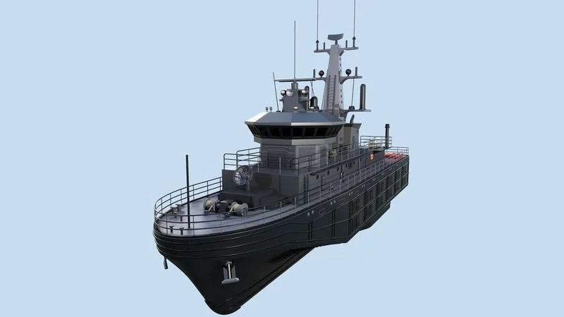 Militar ship - Modern Mine Countermeasure Vessel Model 3D .c4d .max .obj .3ds .fbx .stl .blend