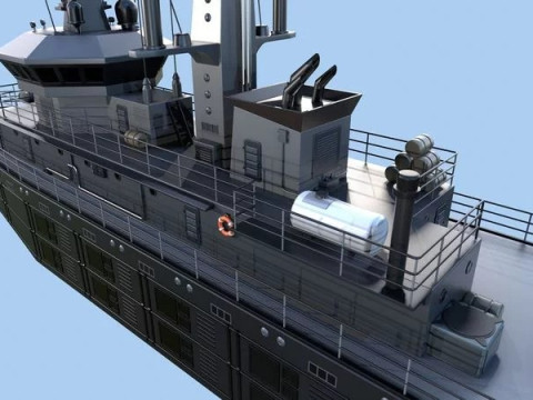Militar ship - Modern Mine Countermeasure Vessel 3D Model