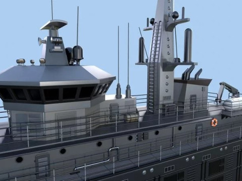 Militar ship - Modern Mine Countermeasure Vessel 3D Model
