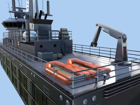 Militar ship - Modern Mine Countermeasure Vessel 3D Model