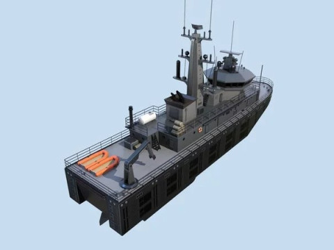Militar ship - Modern Mine Countermeasure Vessel 3D Model