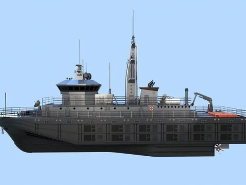 Militar ship - Modern Mine Countermeasure Vessel 3D Model