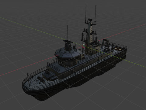 Militar ship - Modern Mine Countermeasure Vessel 3D Model
