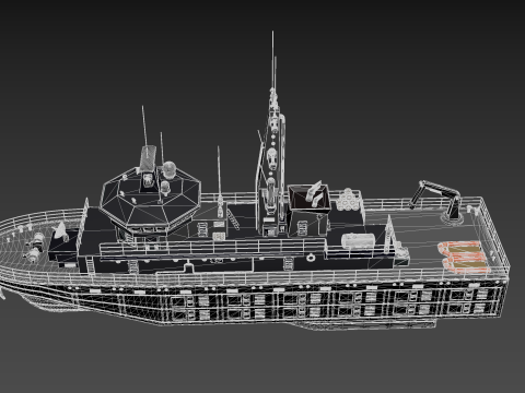 Militar ship - Modern Mine Countermeasure Vessel 3D Model