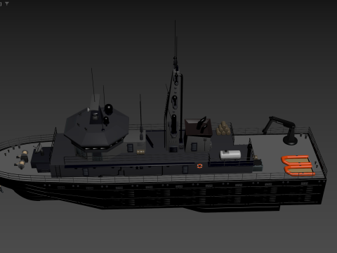 Militar ship - Modern Mine Countermeasure Vessel 3D Model