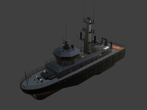 Militar ship - Modern Mine Countermeasure Vessel 3D Model