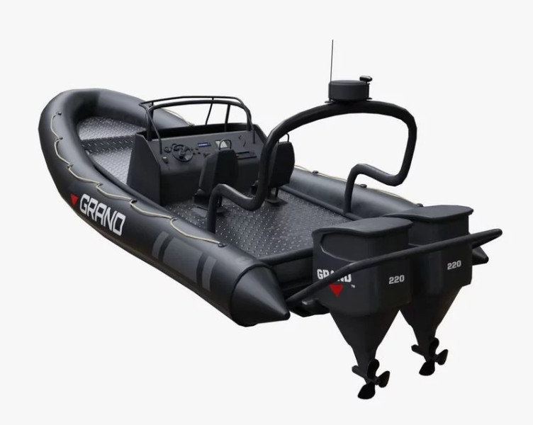 Motor inflatable dinghy boat 3D Model .c4d .max .obj .3ds .fbx .stl .blend