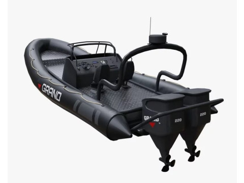 Motor inflatable dinghy boat 3D Model