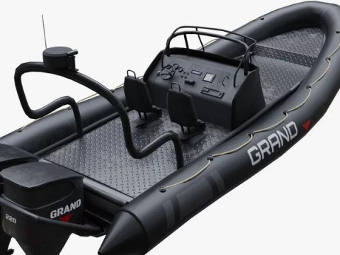 Motor inflatable dinghy boat 3D Model