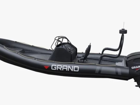 Motor inflatable dinghy boat 3D Model