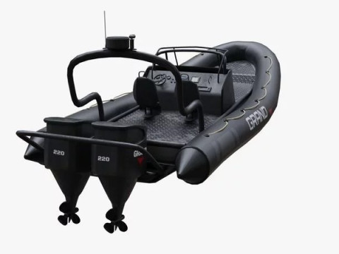 Motor inflatable dinghy boat 3D Model