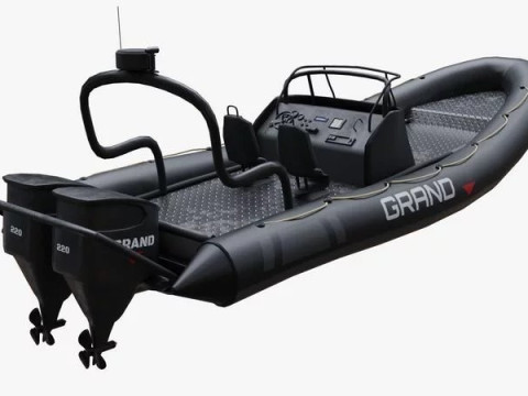 Motor inflatable dinghy boat 3D Model