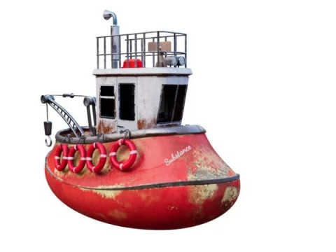 Old Tug Boat Modello 3D