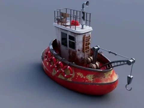 Old Tug Boat 3D Model