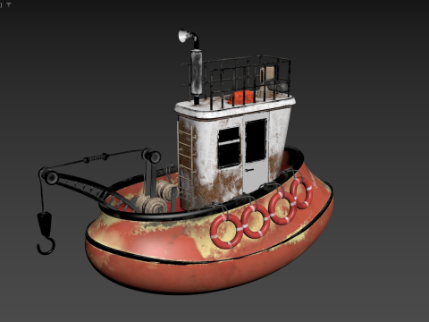 Old Tug Boat Modello 3D