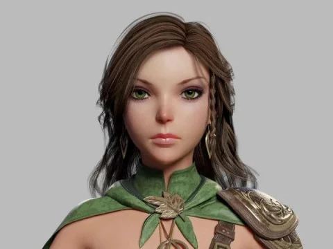 Cartoon Female Ranger 3D Model