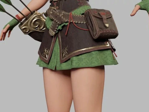 Cartoon Female Ranger 3D Model