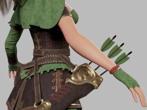 Cartoon Female Ranger 3D मॉडल
