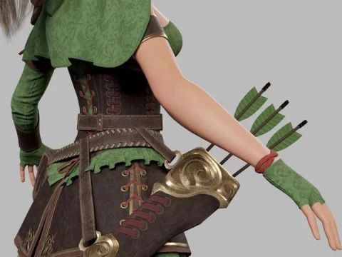 Cartoon Female Ranger 3D Model