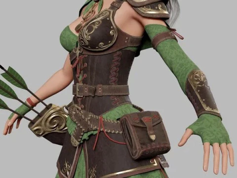 Cartoon Female Ranger 3D Model