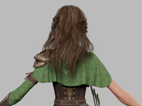 Cartoon Female Ranger 3D Model