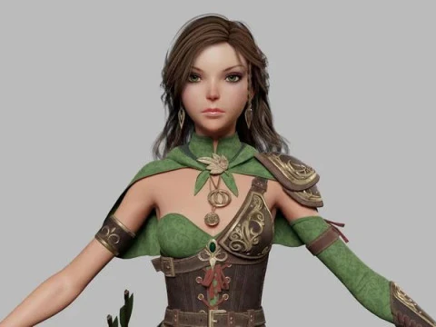 Cartoon Female Ranger 3D Model