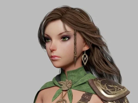 Cartoon Female Ranger 3D Model