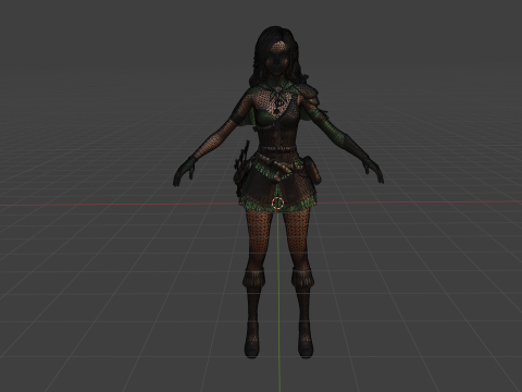 Cartoon Female Ranger 3D मॉडल