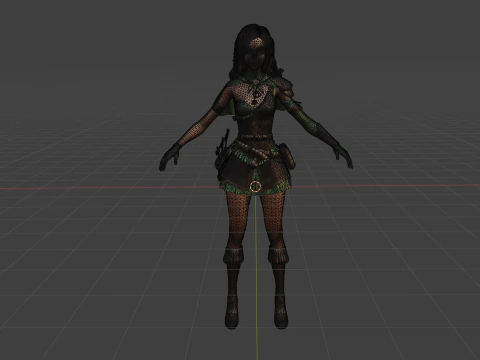 Cartoon Female Ranger 3D Model
