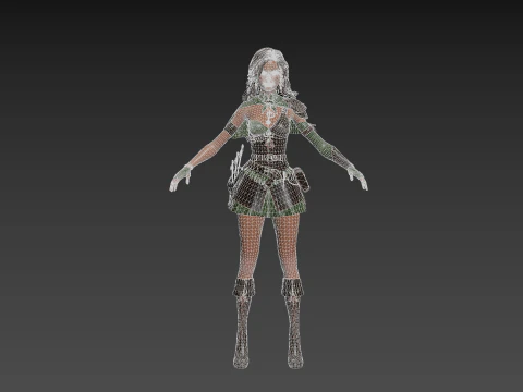 Cartoon Female Ranger 3D Model
