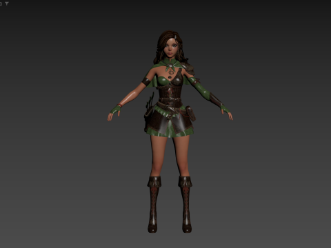Cartoon Female Ranger 3D मॉडल