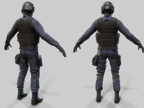 Modern US Soldier Modello 3D