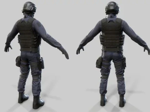Modern US Soldier 3D Model