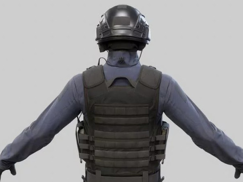 Modern US Soldier Modello 3D