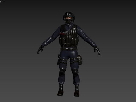 Modern US Soldier Modello 3D